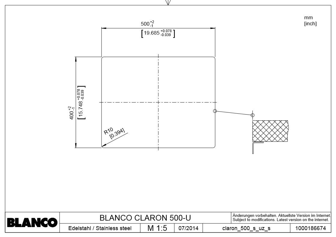 521577 Кухонная мойка Blanco Claron 500-U  Blanco Claron - Вид №7