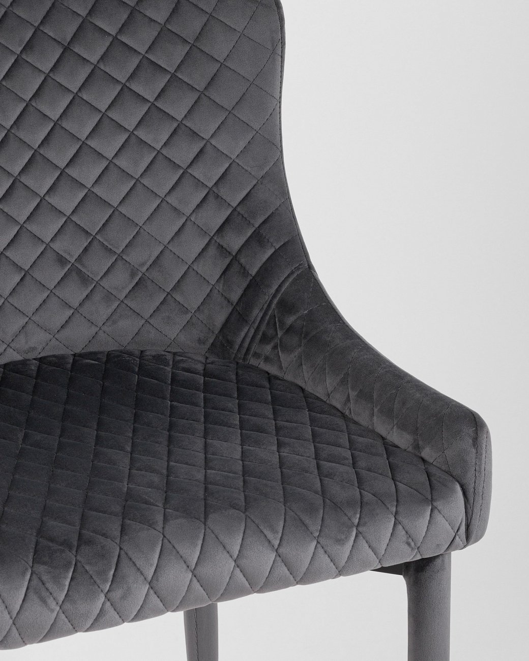Стул мягкий со спинкой серый с ножками вельвет "Ститч" STOOL GROUP ДИЗАЙНЕРСКИЕ 00-3881933 Серый  - Вид №7