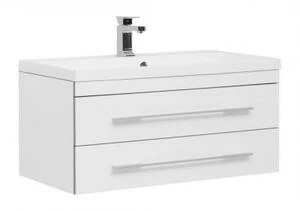 Тумба с раковиной Aquanet Верона NEW 90 белый (подвесная 2 ящика)
