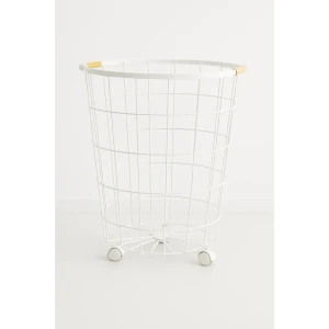 Корзина для белья Primanova Петербург 50 л круглая цвет белый