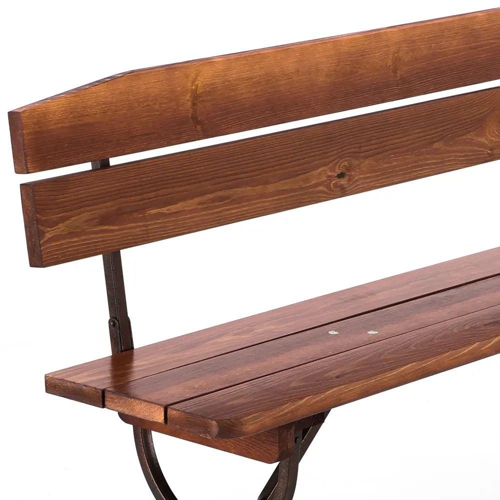 Скамья Naterial Тироль складная 148х35х48 см сталь/дерево темно-коричневая STLM-2139166 - Вид №1