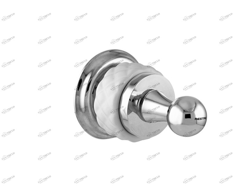 065575.R00.01 Крючок для халата с белым фарфором Золото 24К Mestre 