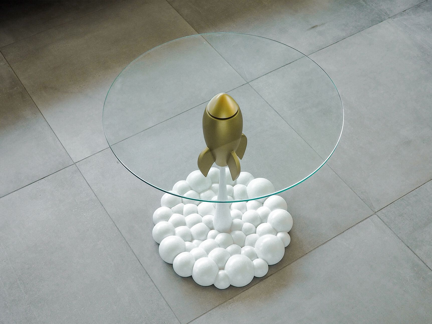 Стеклянный круглый журнальный столик LO Contemporary SINGLE ROCKET ARCH-00090106 - Вид №8