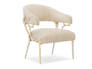 Тканевый стул с открытой спинкой и подлокотниками