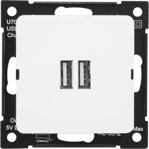 Розетка Hegel USB встраиваемая 3.4 А цвет белый