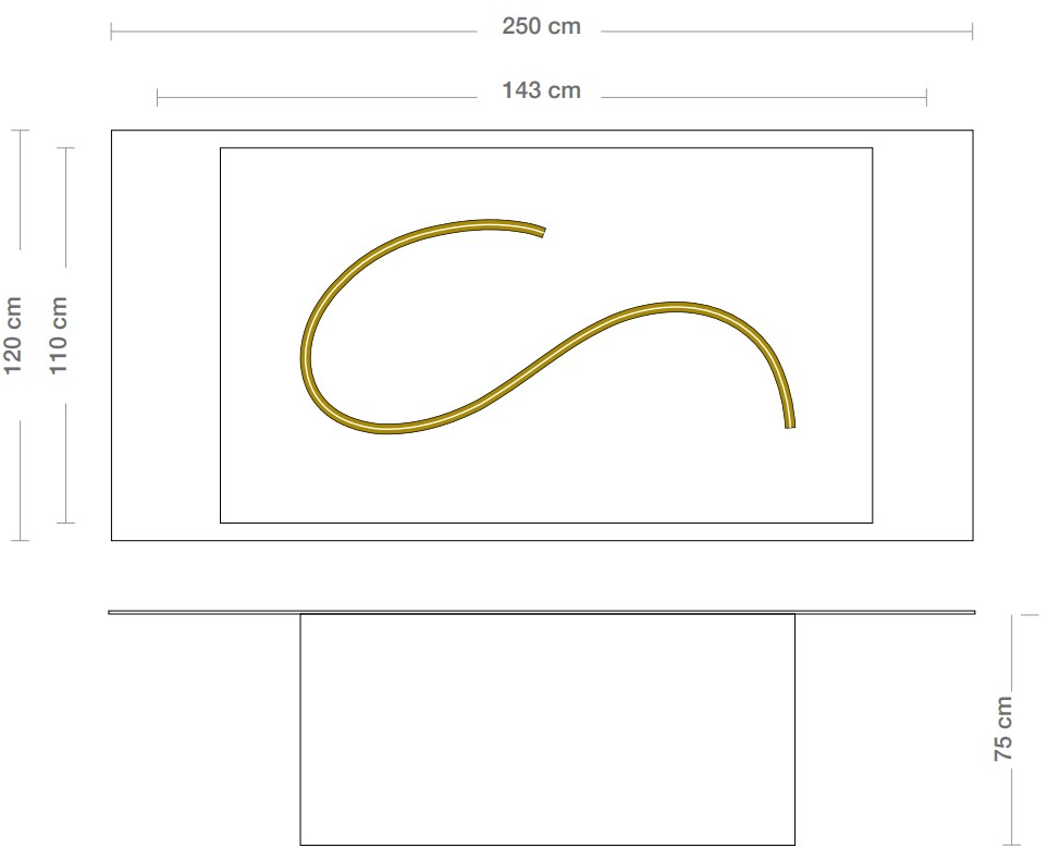 Unica by Tecnotelai Прямоугольный стол из стали и стекла Nastri sun-id-1351253 - Вид №2