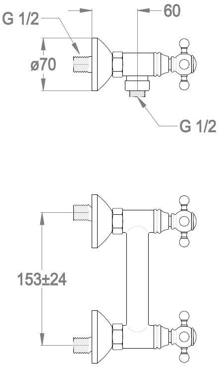 Fir Italia Смеситель для душа на 2 отверстия Melrose 20 2032002 - Вид №1