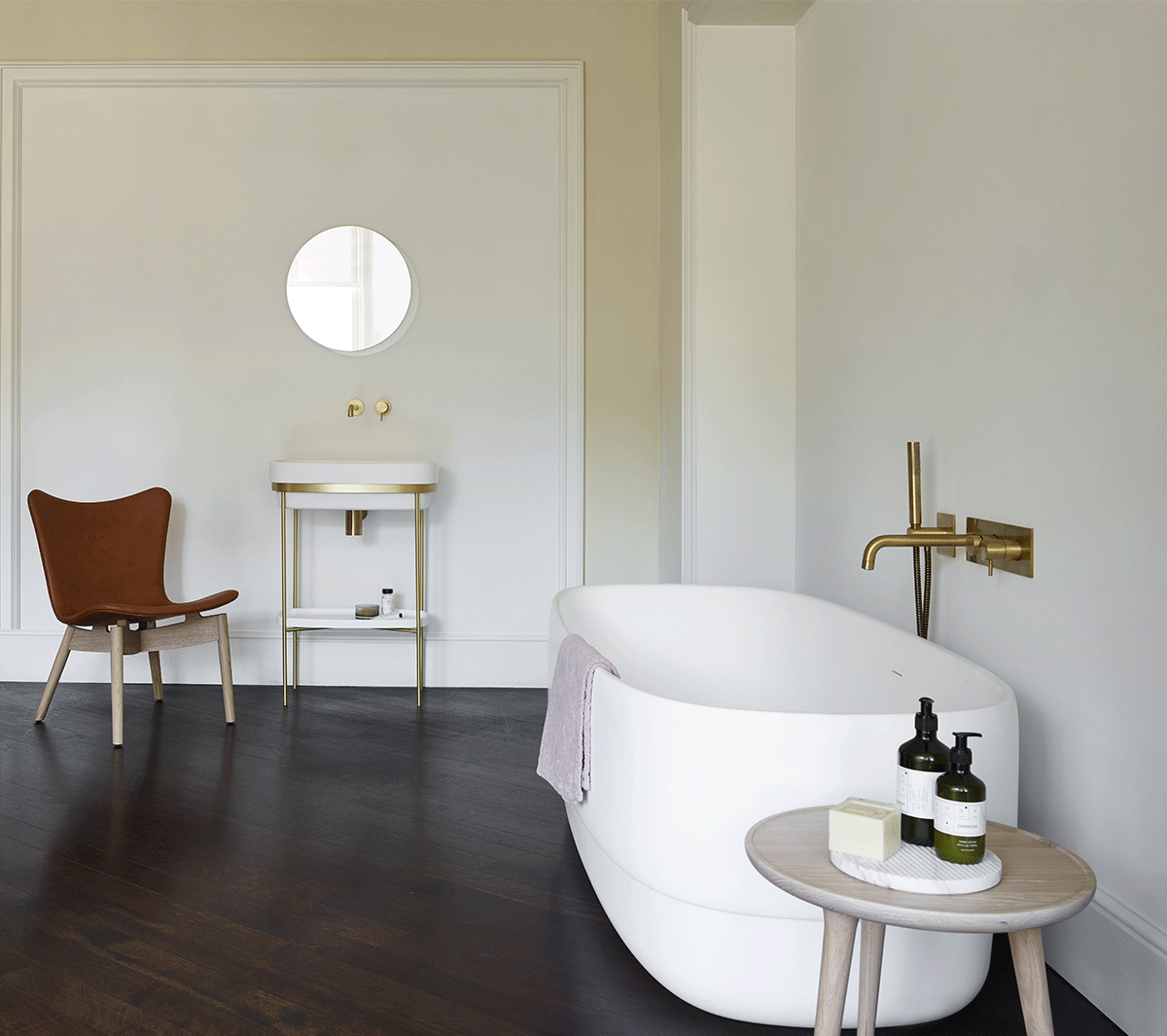 Ex.T RIBBON Отдельностоящая консоль из латуни с мраморным поддоном com_ribbon-marmo - Вид №1