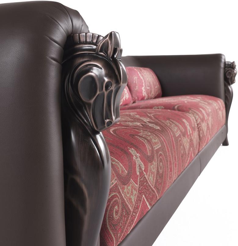 ETRO Home Interiors 3-х местный диван из кожи и ткани Corinto sun-id-1452756 - Вид №2