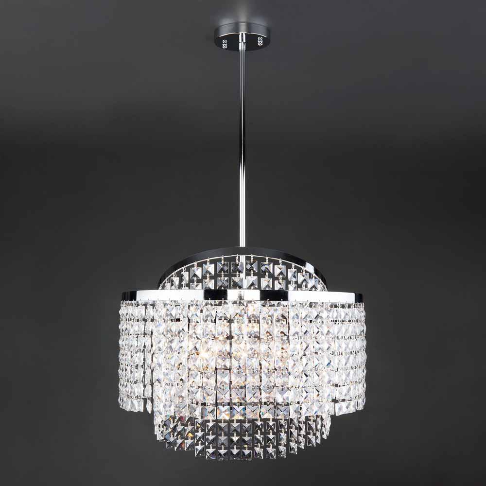 Подвесная люстра Eurosvet Leoni 10090/5 хром/прозрачный хрусталь Strotskis EUROSVET ДИЗАЙНЕРСКИЕ, LEONI 182166 Хром  - Вид №2