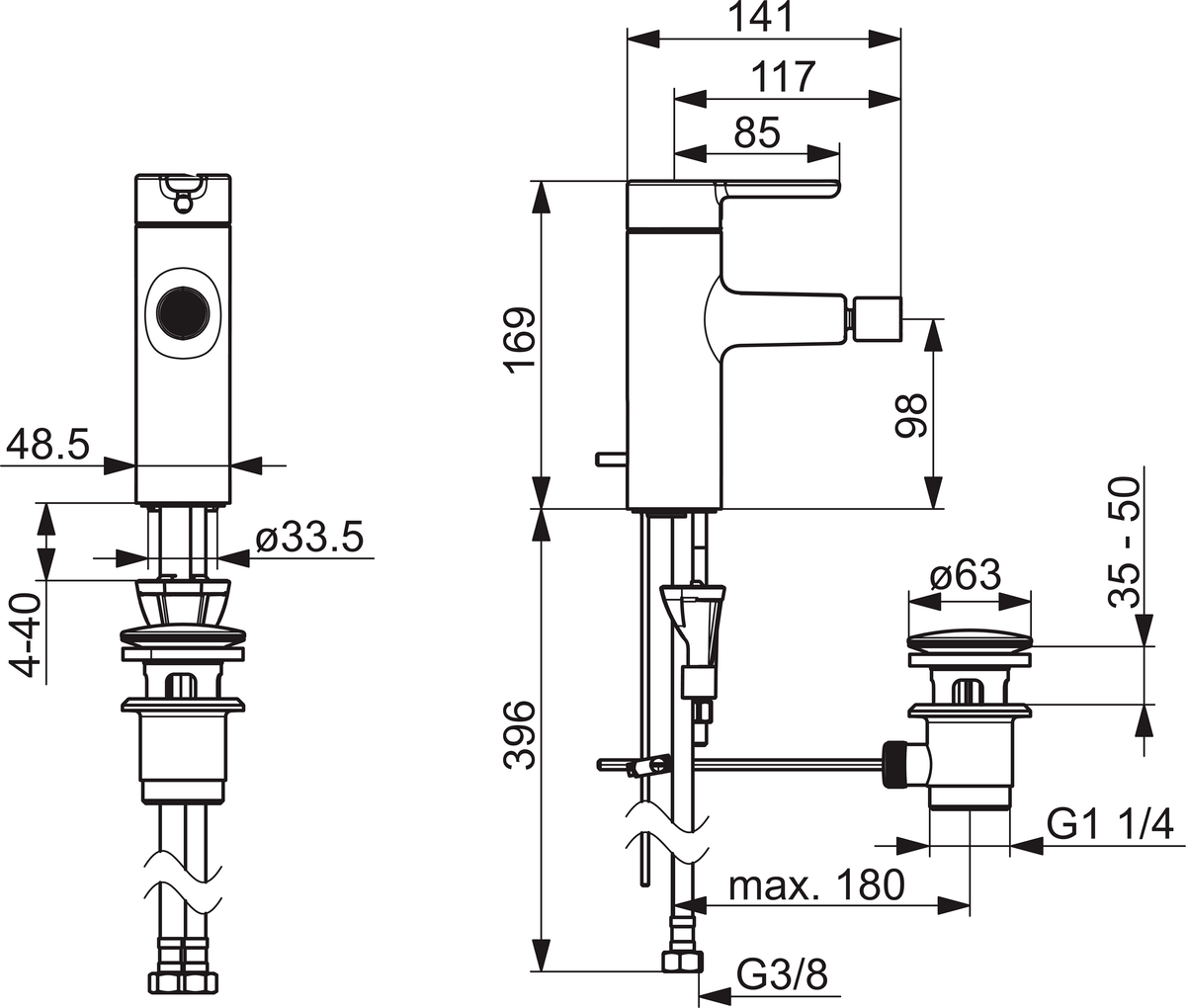 Oras 3018F Cмеситель для биде 3018F Inspera Хром  - Вид №1