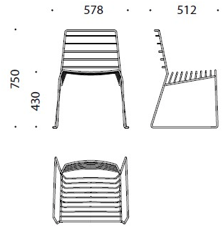 B-LINE Стул стальной штабелируемый sun-id-1439115 - Вид №9