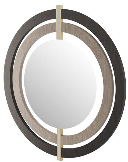 FRATO Круглое зеркало из шпона дерева в раме  Fac050025aaa  - Вид №1