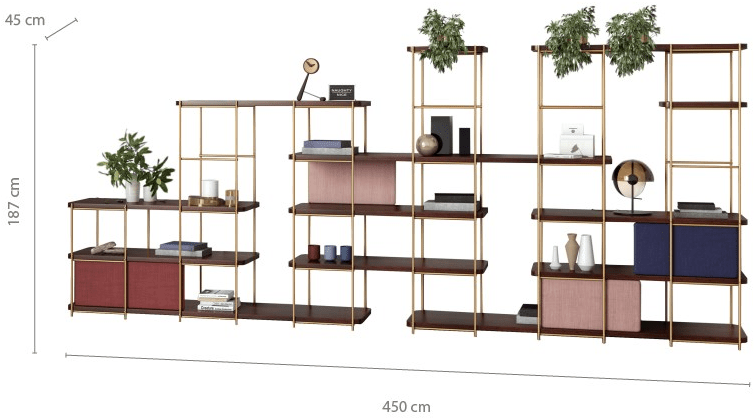 Momocca Самонесущий двухсторонний книжный шкаф Julia Je10 - Вид №10