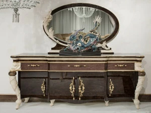 Turri Буфет из лакированной древесины с распашными дверцами с зеркальной дверцей Prestige