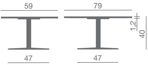 Kastel Низкий квадратный журнальный столик из HPL Kaleox Kkk8qb - Вид №3