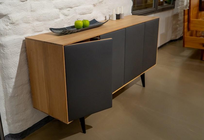 sixay furniture Комод деревянный с кожаными распашными дверцами Finn sun-id-1445651 - Вид №4