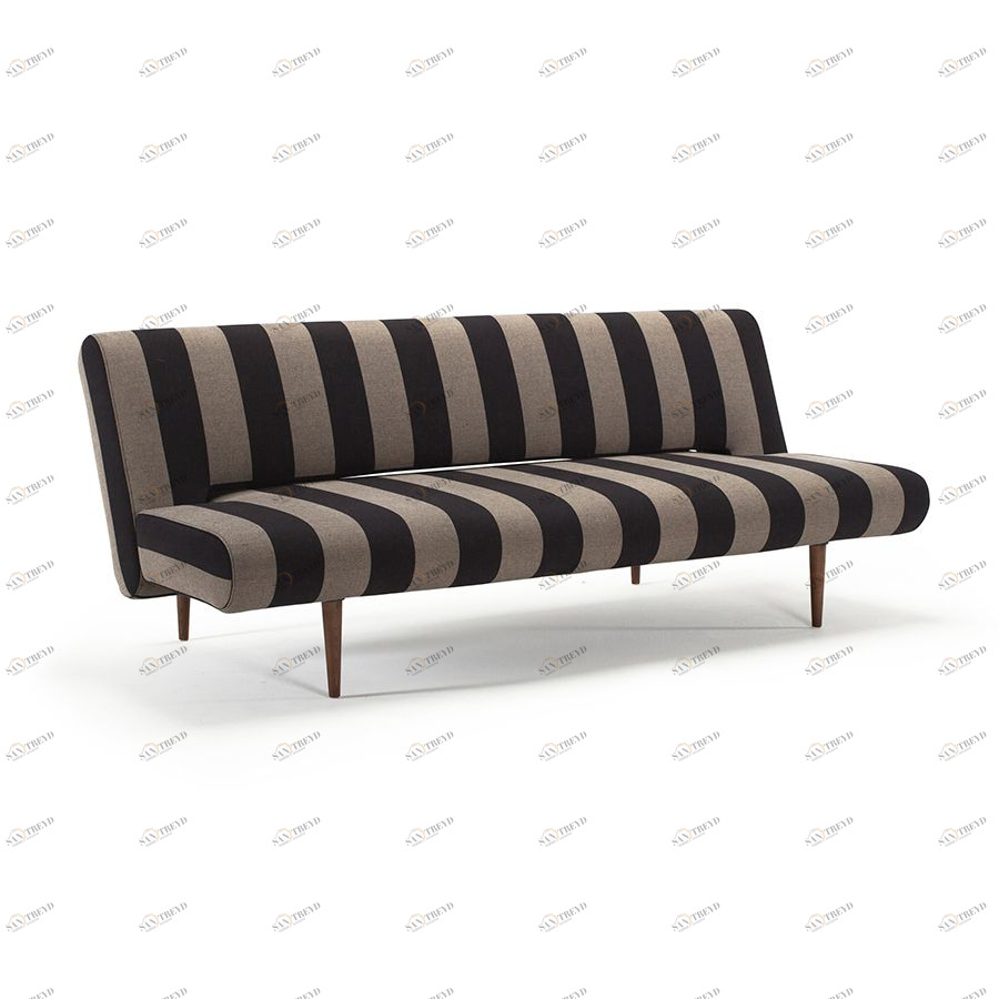 Диван Unfurl с ножками из темного дерева и черной рамой, полосатый Innovation Living UNFURLS2