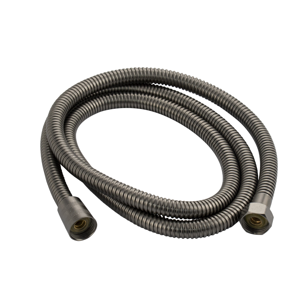 GFmark - Шланг душевой 1/2" 1,5 м. ГРАФИТ, металлический, рифлённый, код: 3777 