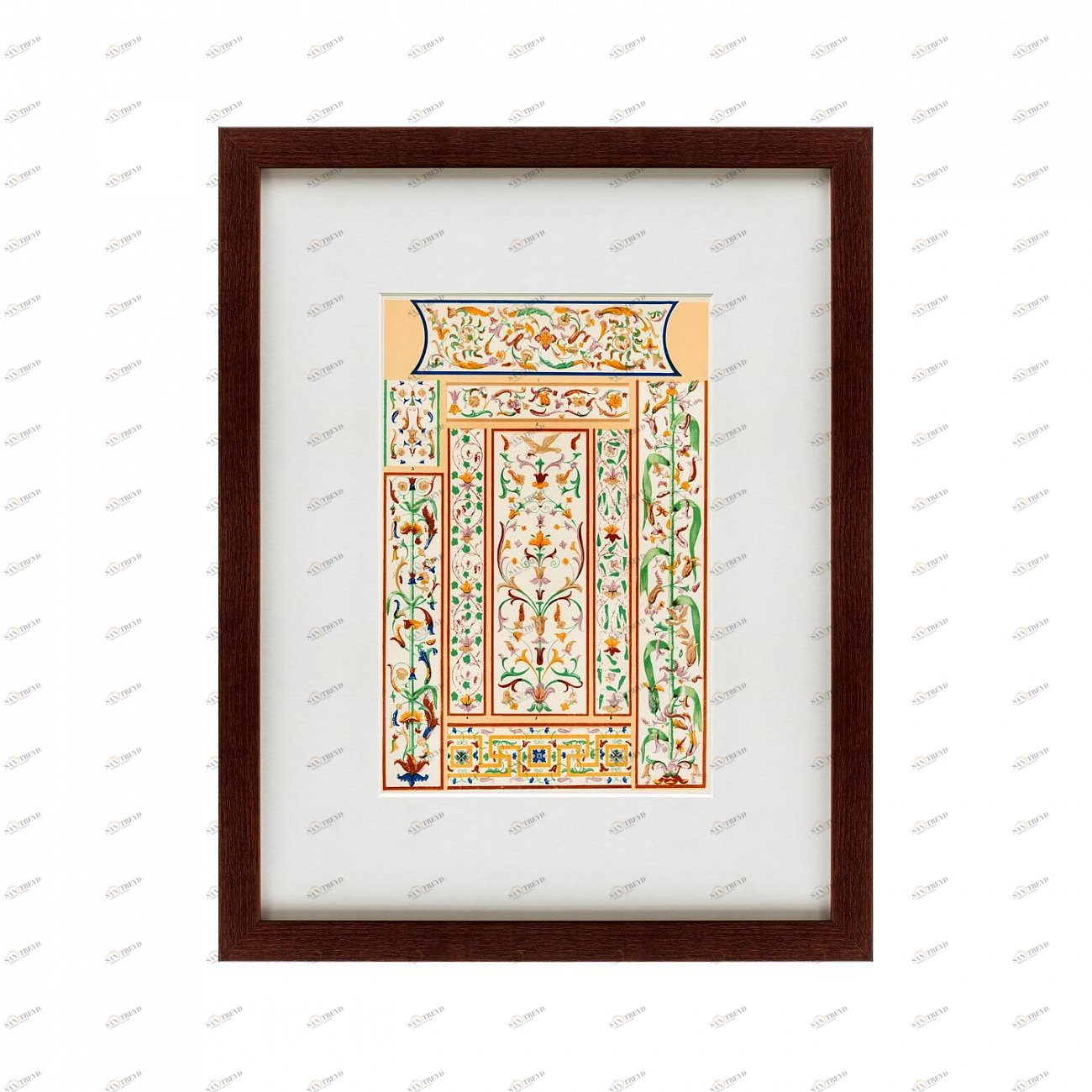 Литография на тонированной бумаге 47х60 см Grammar of Ornament №8, 1856 КАРТИНЫ В КВАРТИРУ  191764 Белый;коричневый;черный;разноцветный 