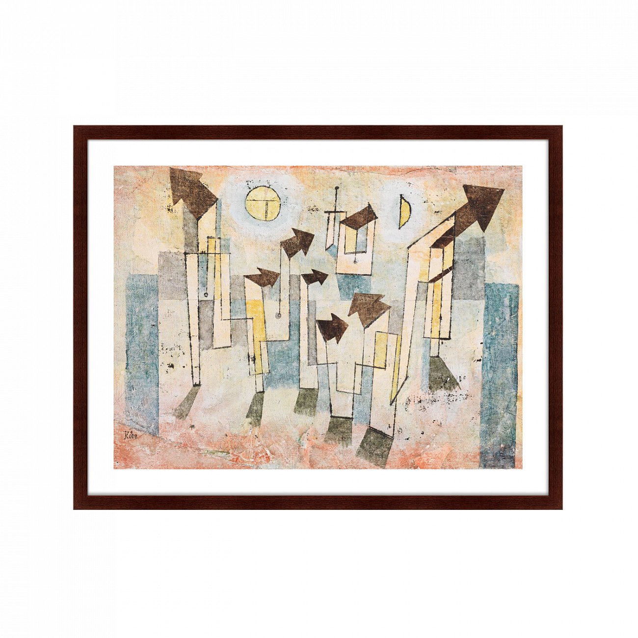 Картина в раме 78,5х100 см Mural from the Temple of Longing, 1922г. КАРТИНЫ В КВАРТИРУ  264242 Голубой;желтый;разноцветный  - Вид №1