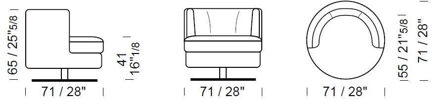 Borzalino Вращающееся кресло из бархата sun-id-1505808 - Вид №7