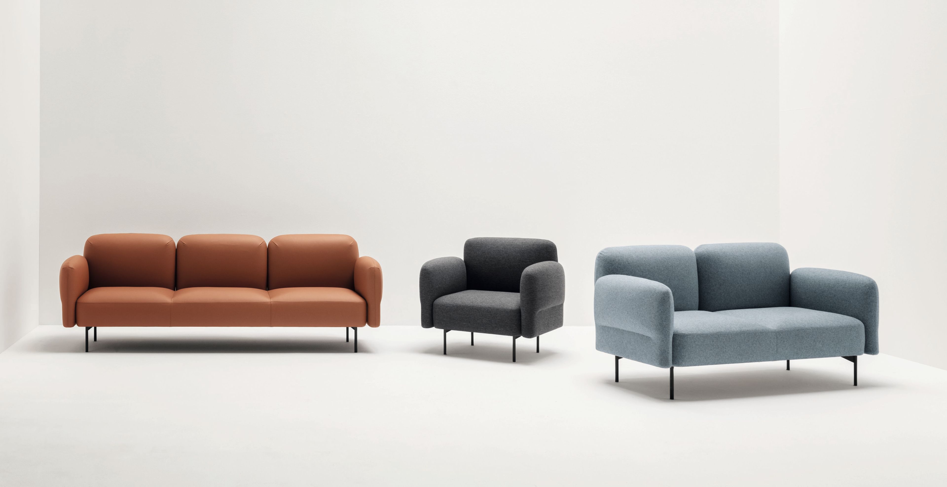 3-местный кожаный линейный диван Martex Bold ARCH-00081874 - Вид №2