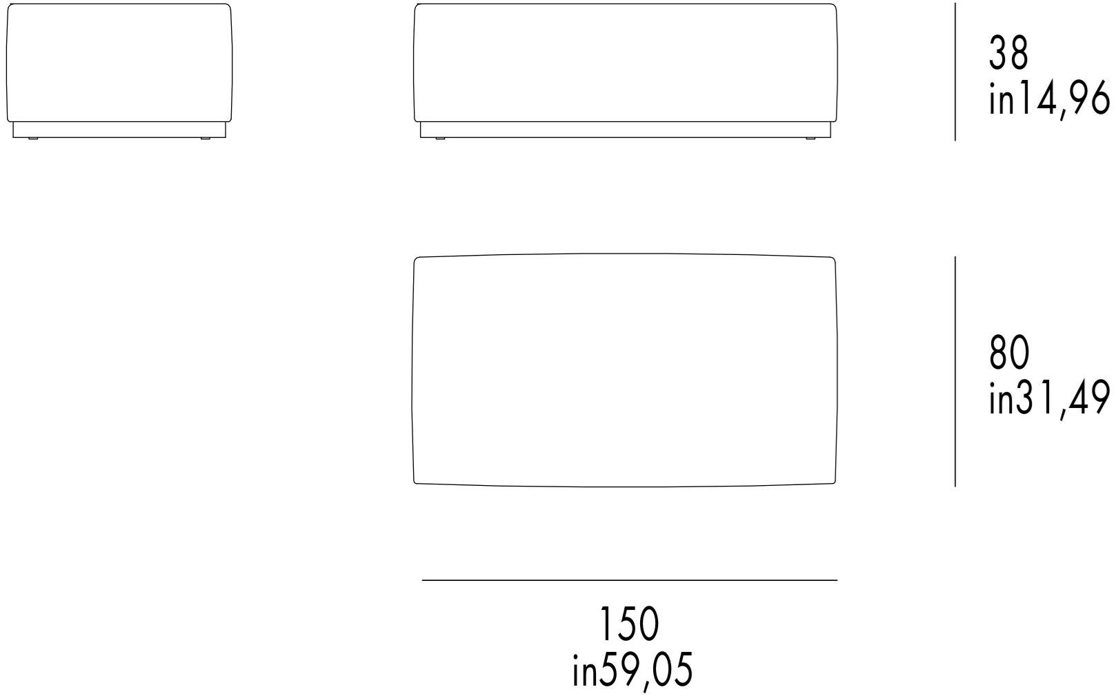 Grilli Прямоугольный пуф для кровати  721001  - Вид №2