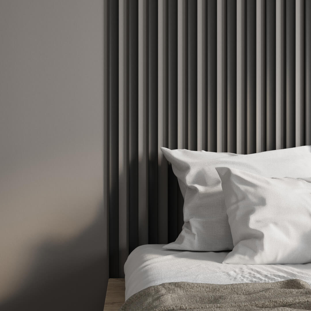 Интерьерная Рейка МДФ STELLA Планкен Рекесс De Luxe Black Lead 19*50*2700 (уп.4 шт.) STSR-844 - Вид №1