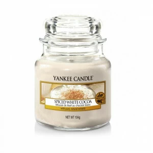 Свеча маленькая в стеклянной банке "Белое какао со специями" 104гр 25-45 часов YANKEE CANDLE  267884 Белый