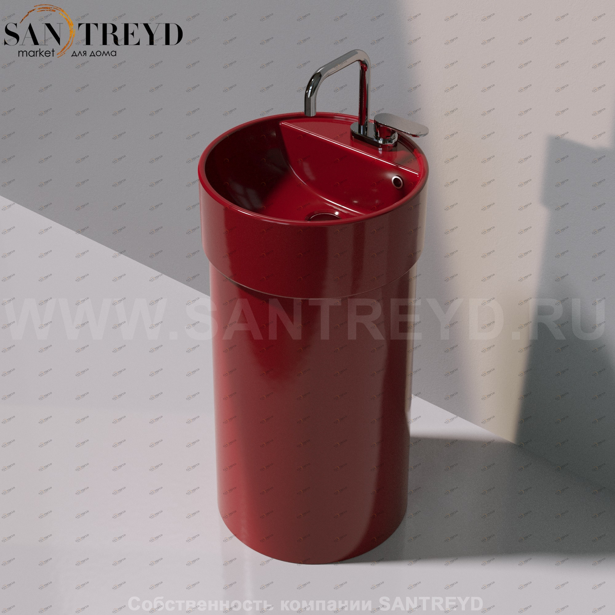 505042ACOLC3011 Напольная раковина стоящая круглая Ceramica Flaminia Twin