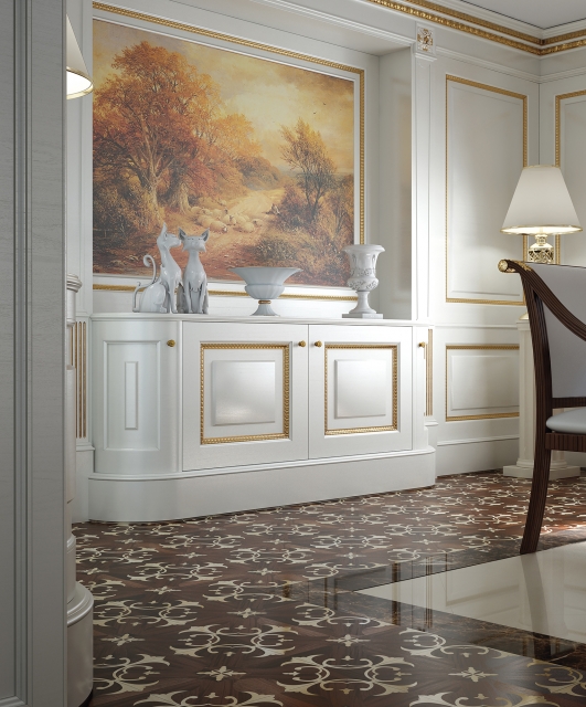 Regency5 Tifernoit Белый лакированный буазери в стиле регентства Soggiorno  - Вид №14