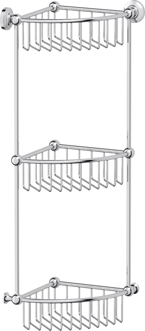 STI 009 Полочка-решетка угловая 3-х ярусная 23 cm 3SC STILMAR CHROME Treesseci 3SC