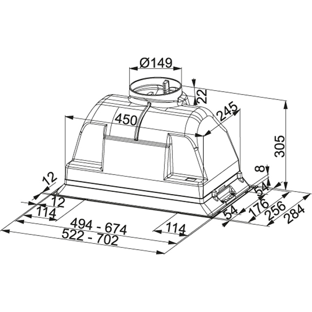 Вытяжка  FBI 702-H XS Franke Box FBI 702-H XS Нержавеющая сталь - Вид №1