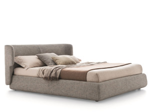 Двуспальная кровать для хранения ткани с мягким изголовьем