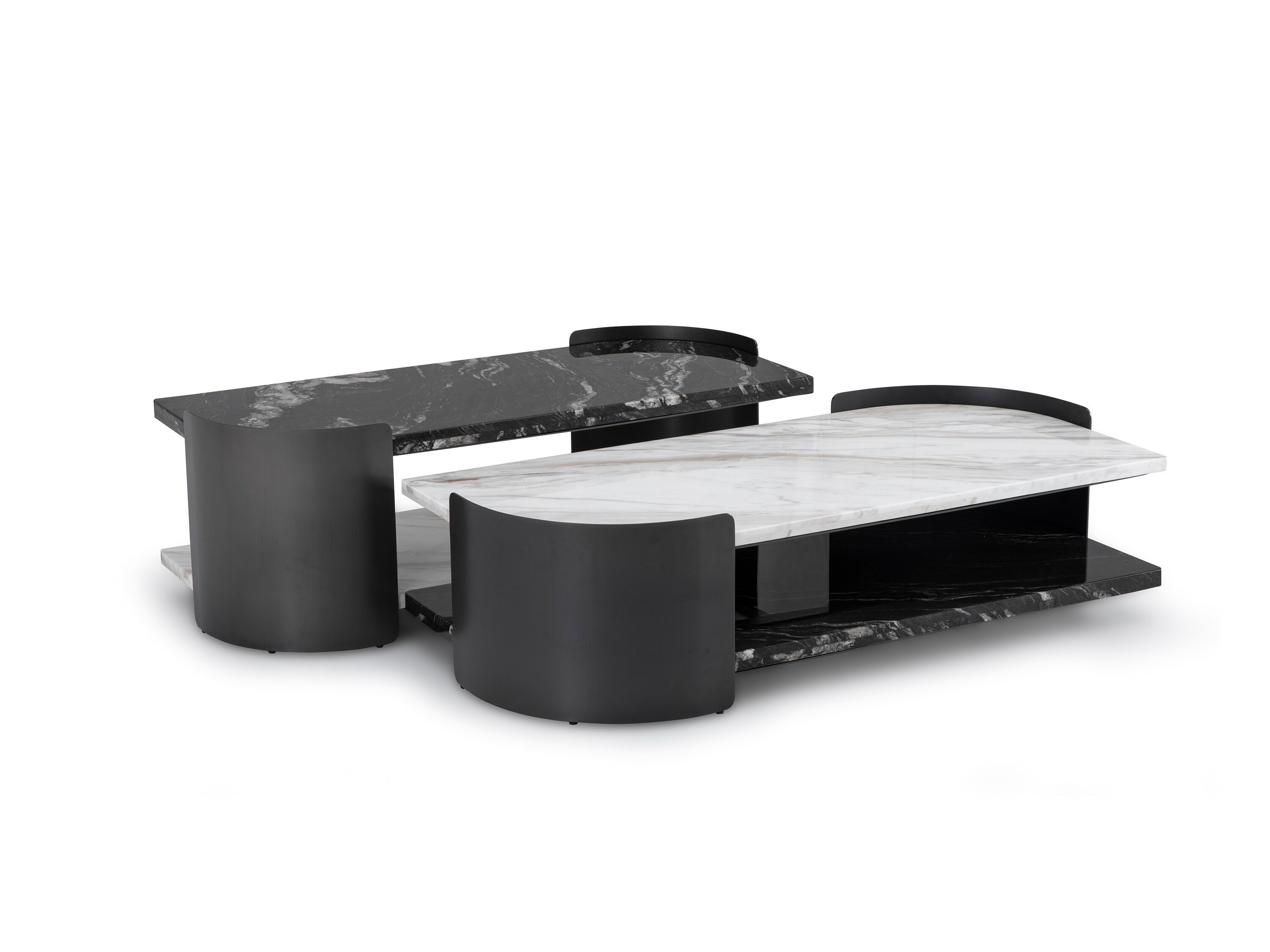 Прямоугольный журнальный столик из мрамора и нержавеющей стали CAMPO DE' FIORI ASCT651 ARCH-00001560