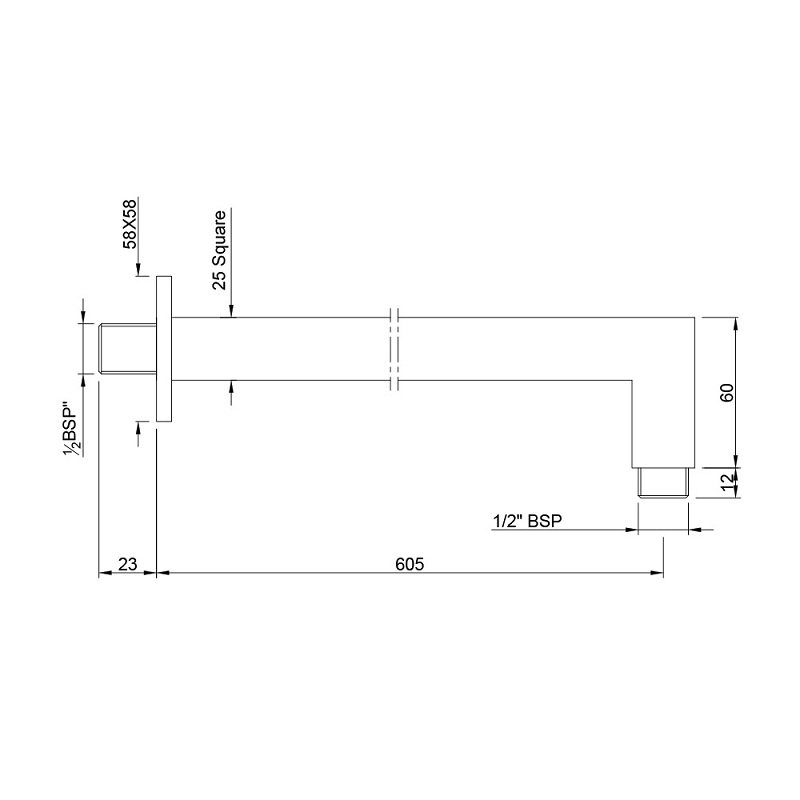 SHA-CHR-455L600 Держатель верхнего душа Jaquar Shower Santreyd - Вид №1