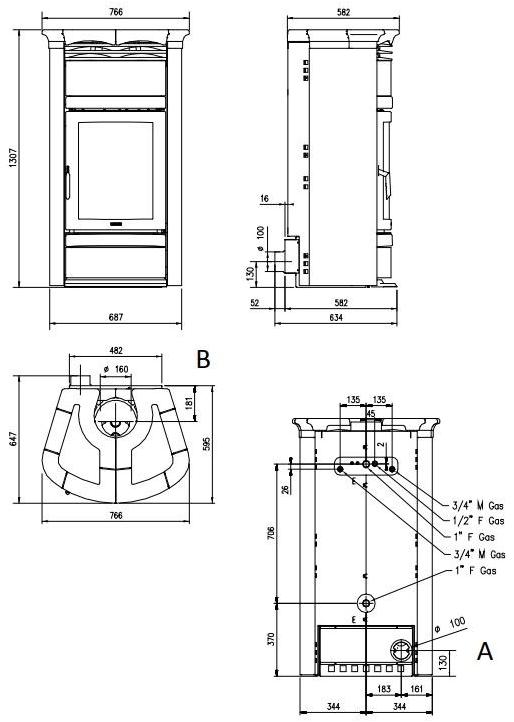 LA NORDICA EXTRAFLAME Дровяная печь со стальной облицовкой sun-id-1387209 - Вид №2