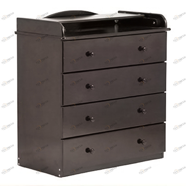 Комод с пеленальным столиком и 4 ящиками "Кубаночка" венге ФАБРИКА ЛЕЛЬ  338488 Черный Santreyd 