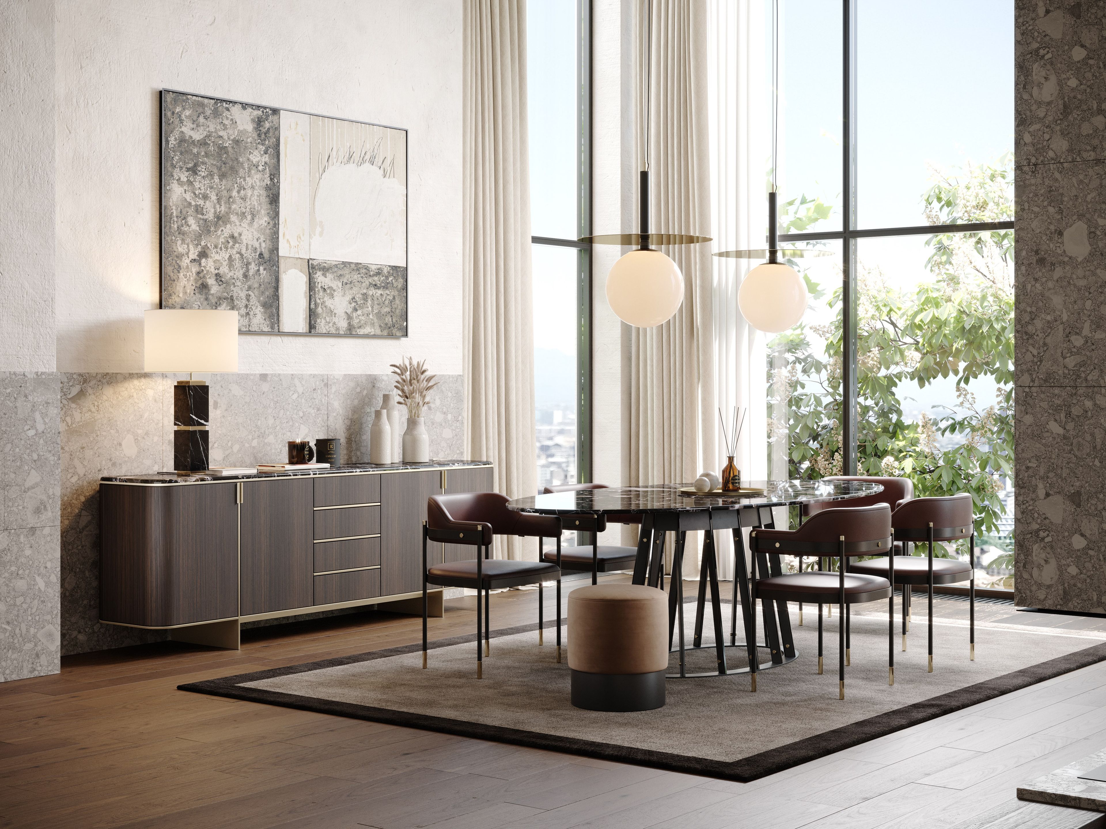 Настольная лампа из черного мрамора Marquina Laskasas QUENTIN ARCH-00107952 - Вид №3