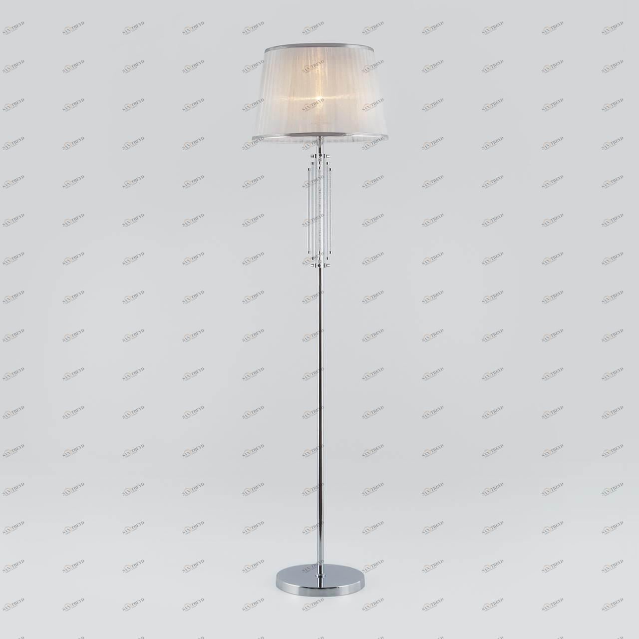 Торшер с абажуром хром Amalfi 01064/1 EUROSVET AMALFI 00-3908843 Серебро