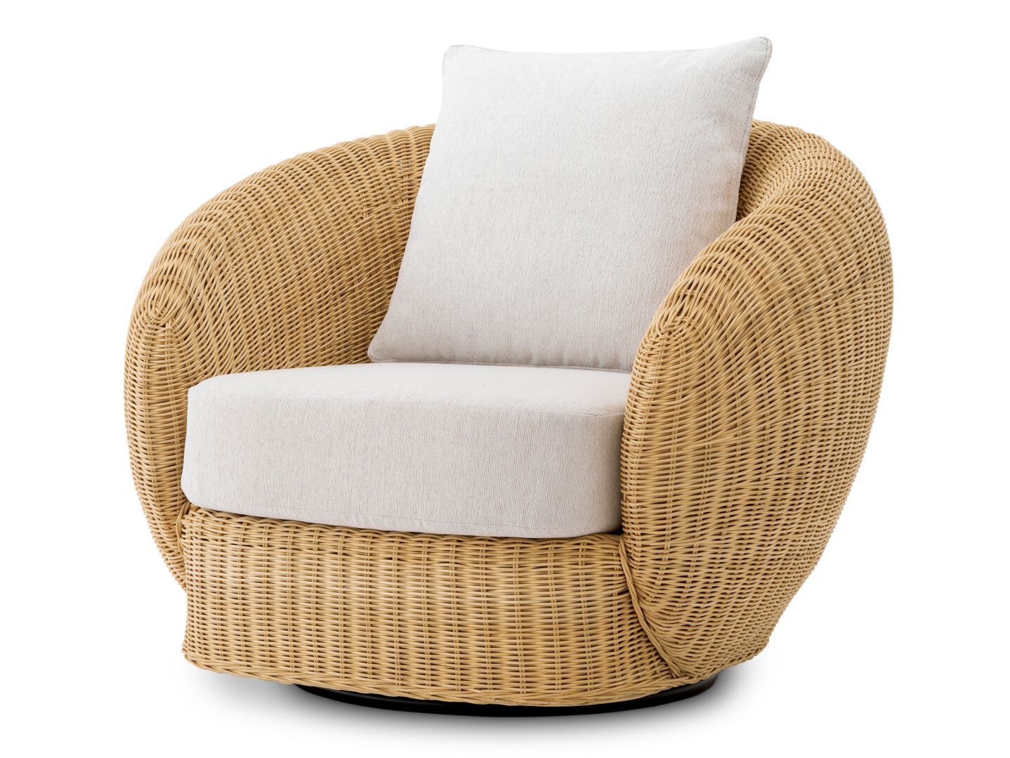 Вращающееся кресло из ротанга с подлокотниками Eichholtz Rafael ARCH-00002495