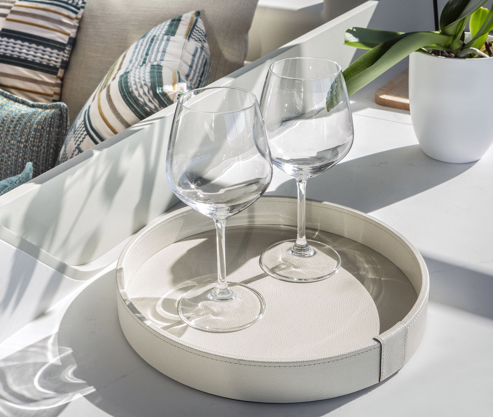 Gea Круглый поднос - Ø 45 см / плетеная кожа_camel Pinetti 00.0148.061.011 - Вид №2