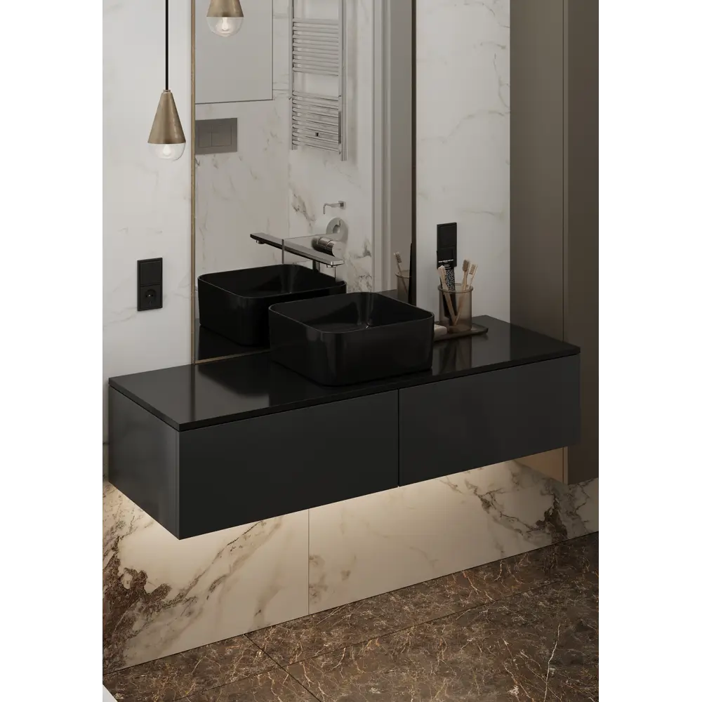 89139410 Столешница для ванной Scandi SC-60C 60x4x47 см, искусственный камень, цвет черный STLM-0078939 Santreyd - Вид №5