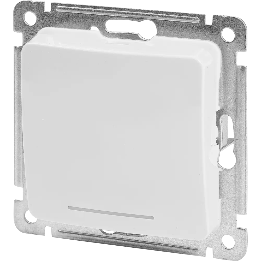 Выключатель встраиваемый Hegel Мастер 1 клавиша с индикатором цвет белый STLM-2014855 - Вид №1