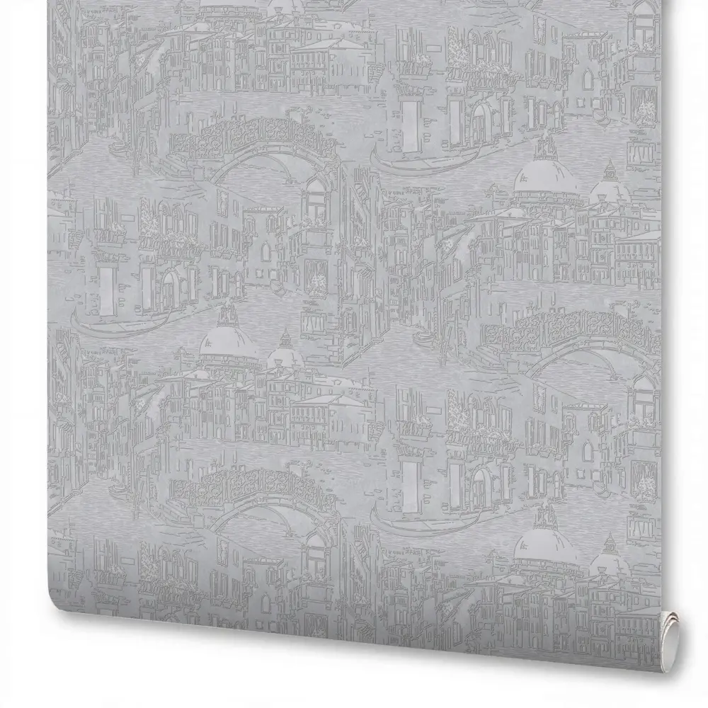 Обои флизелиновые New Age Venezia серые 1.06 м - современный стиль с абстрактным рисунком 89413543 STLM-1566407