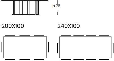 Pointhouse Прямоугольный стол из металла и стекла sun-id-1377659 - Вид №3