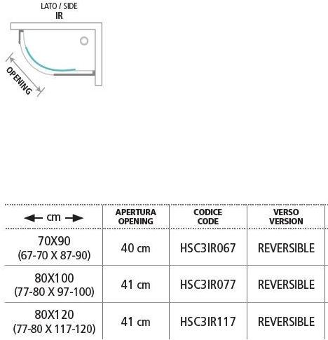 Gruppo Geromin Изогнутая прямоугольная душевая кабина с одной раздвижной дверцей Flow sun-id-1439844 - Вид №1