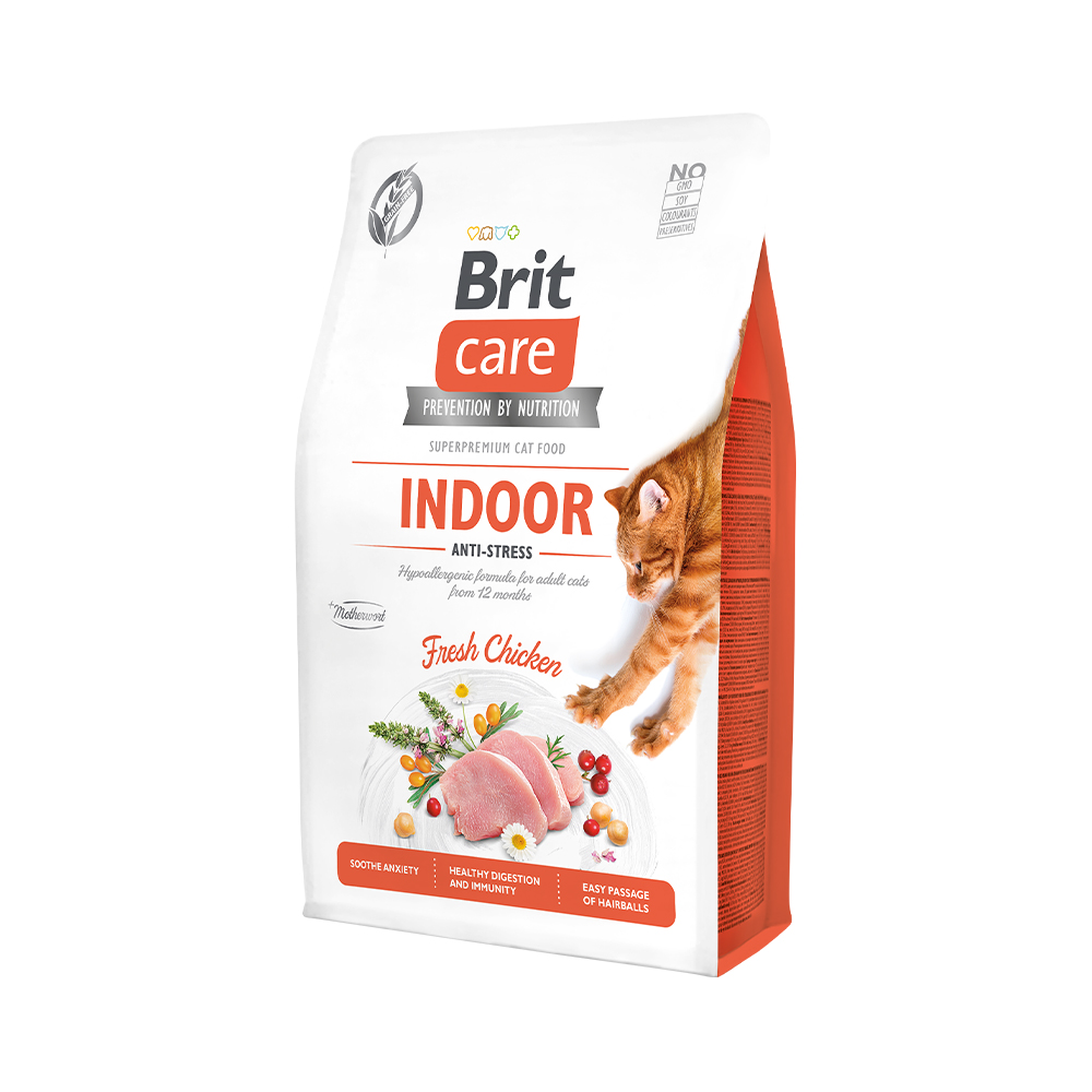 ПР0058792 Корм для кошек Care Cat GF Indoor Anti-stress для домашних сух. 2кг Brit 