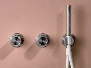 MINA Смеситель для душа из нержавеющей стали на 3 отверстия с ручным душем Synth 4900 + 0421 + 0700